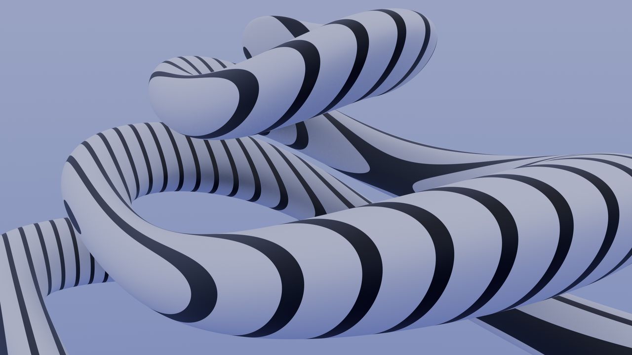 A striking 3D render showcasing a twisting geometric pattern with a modern abstract design.